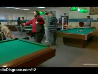Natural big Titty blondie fucked and groped in pool hall